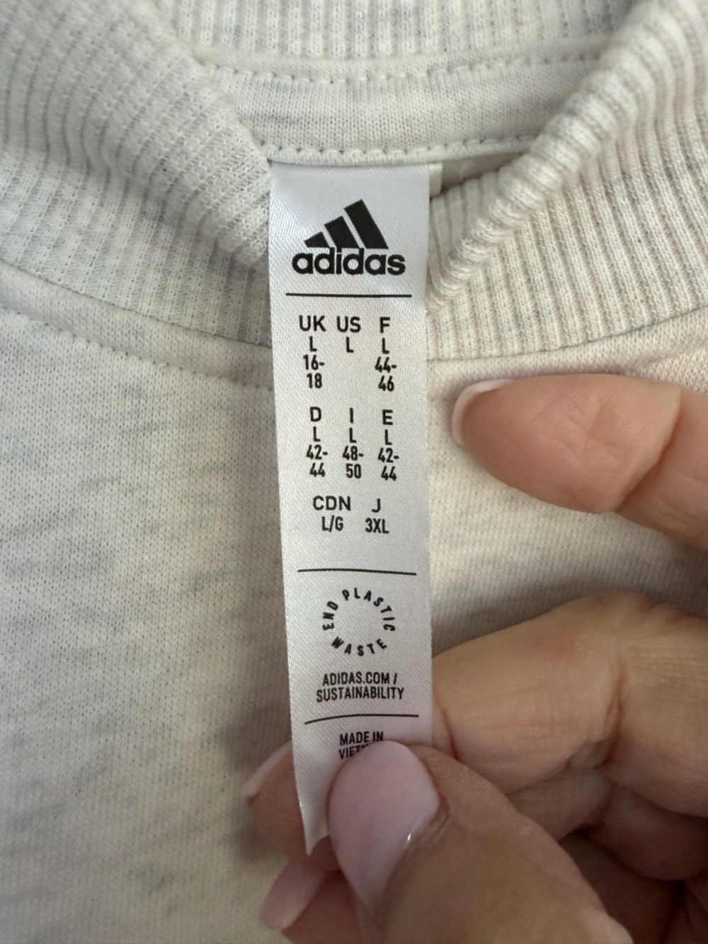 🤍NWOT Adidas Ladies Crew Neck Cropped Sweatshirt Sz Large $20.00 - Picture 4 of 4